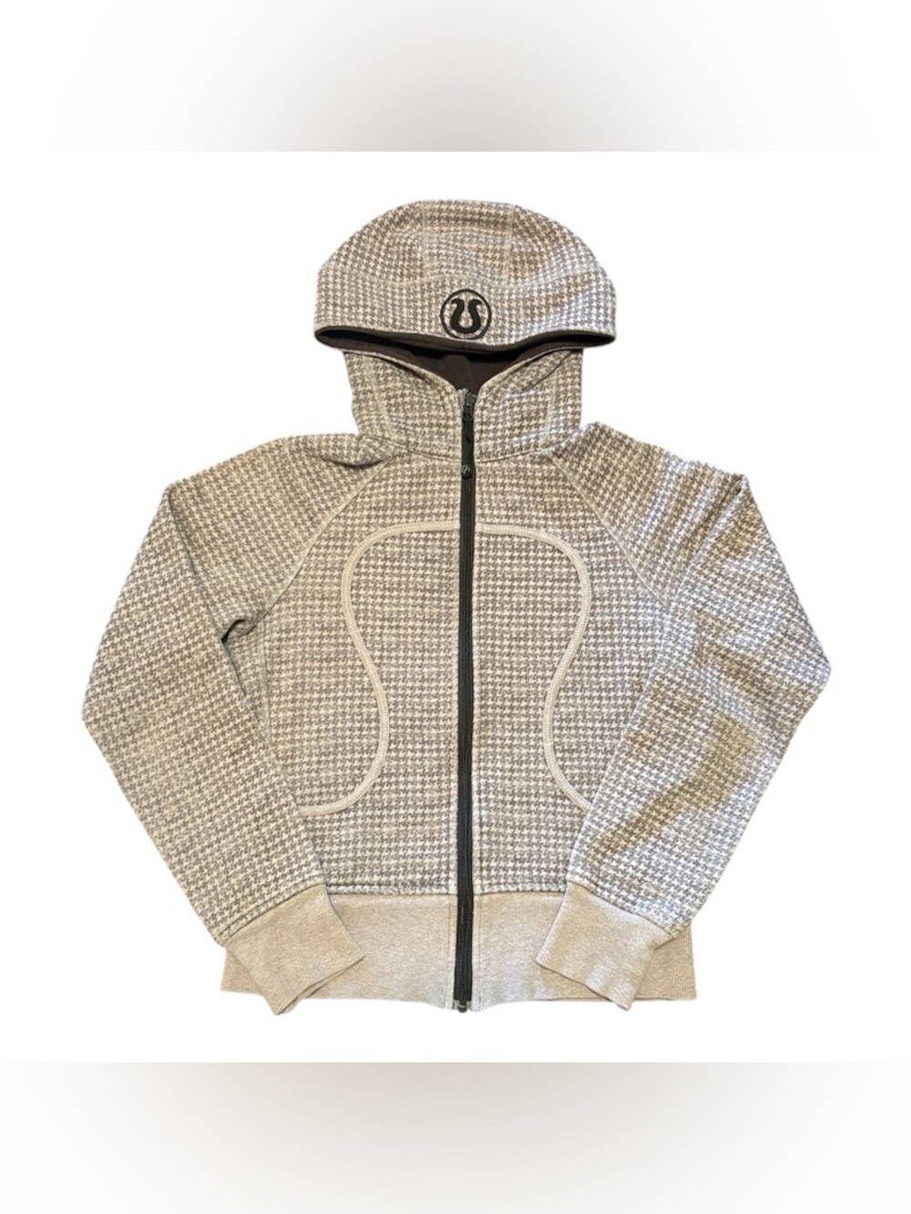 lululemon athletica Houndstooth Zip Hoodie - Beige/Cream